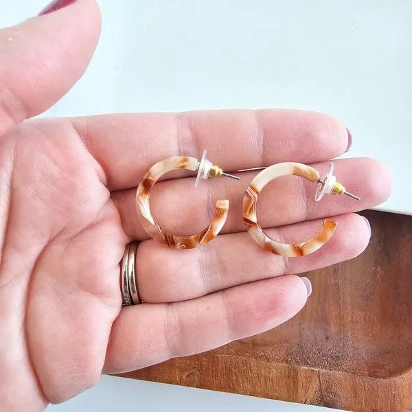 Autumn Glow Rust Colored Earrings Hoops