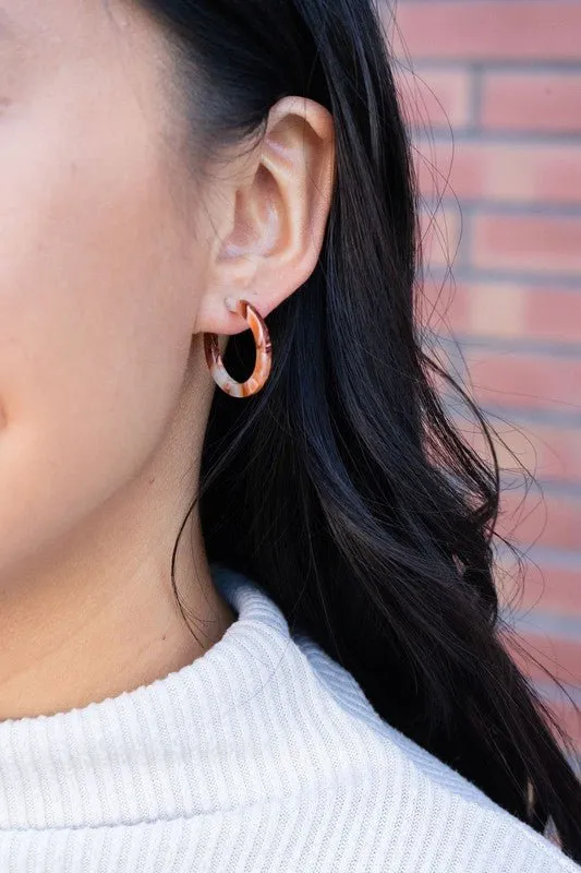 Autumn Glow Rust Colored Earrings Hoops