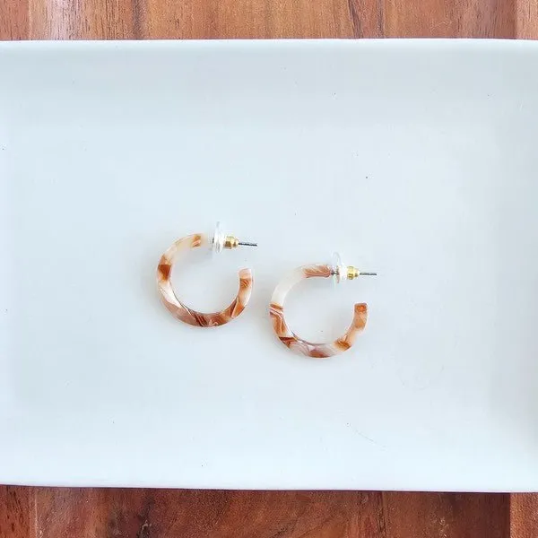 Autumn Glow Rust Colored Earrings Hoops