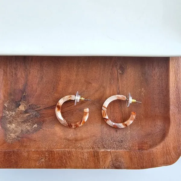 Autumn Glow Rust Colored Earrings Hoops