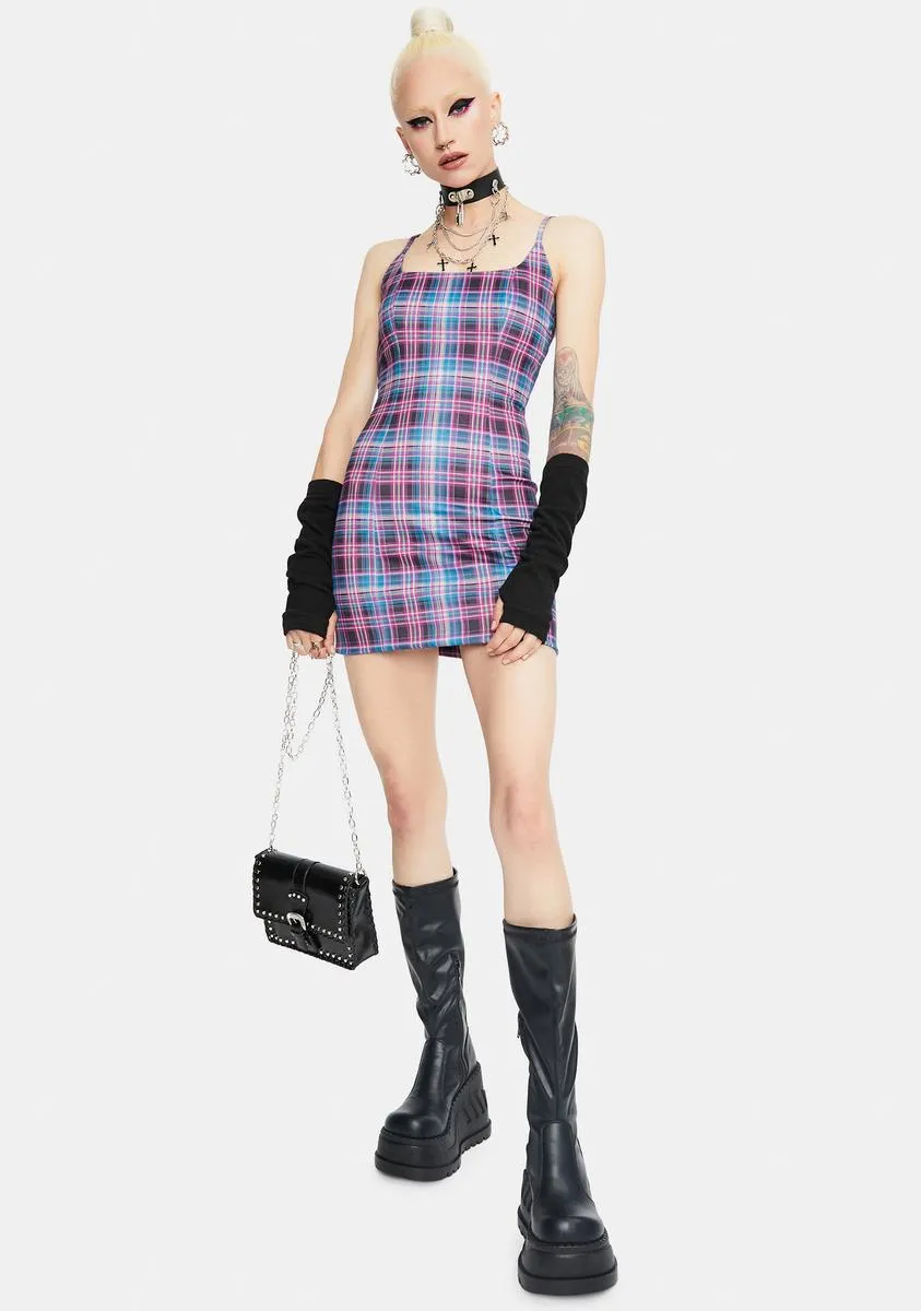 Back 2 School Baddie Plaid Bodycon Dress