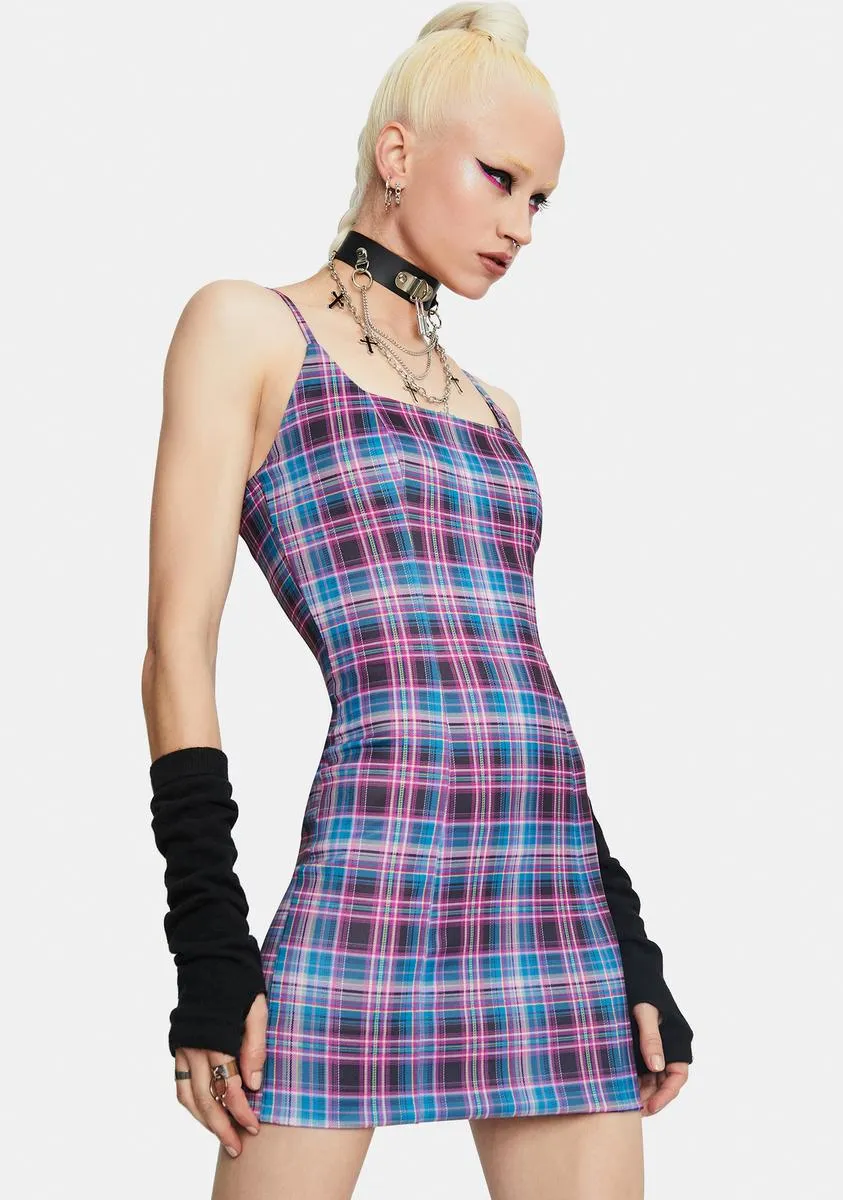 Back 2 School Baddie Plaid Bodycon Dress