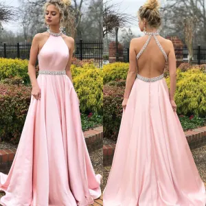 Backless Large Hem Halter Dress