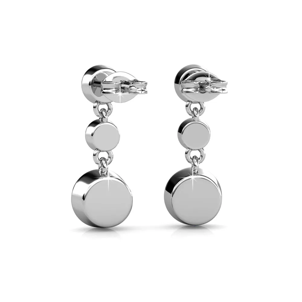 Bailey 18k White Gold Plated Drop Dangle Stud Earrings with Swarovski Crystals