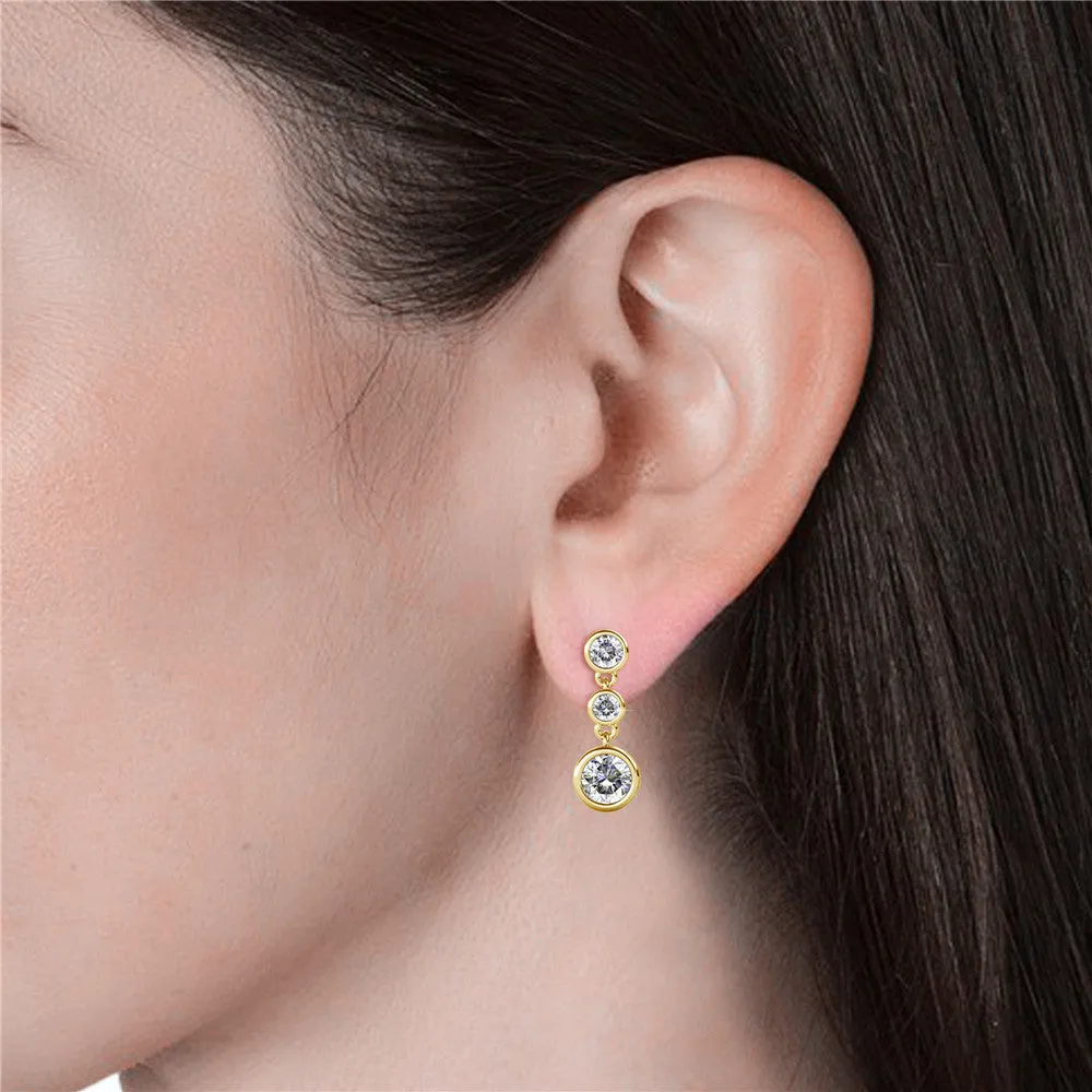 Bailey 18k White Gold Plated Drop Dangle Stud Earrings with Swarovski Crystals