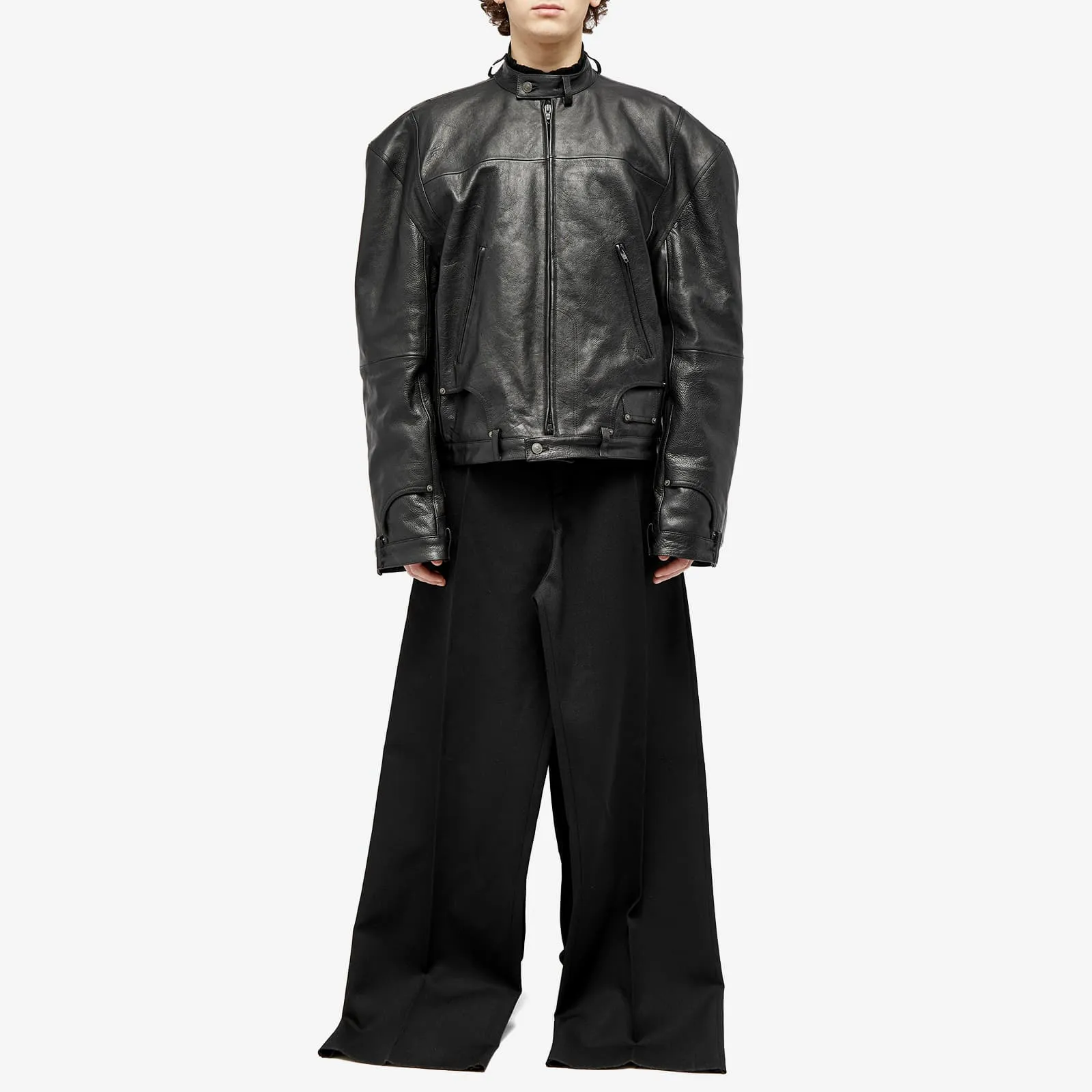 Balenciaga Runway Double Front Tailored Pant, black