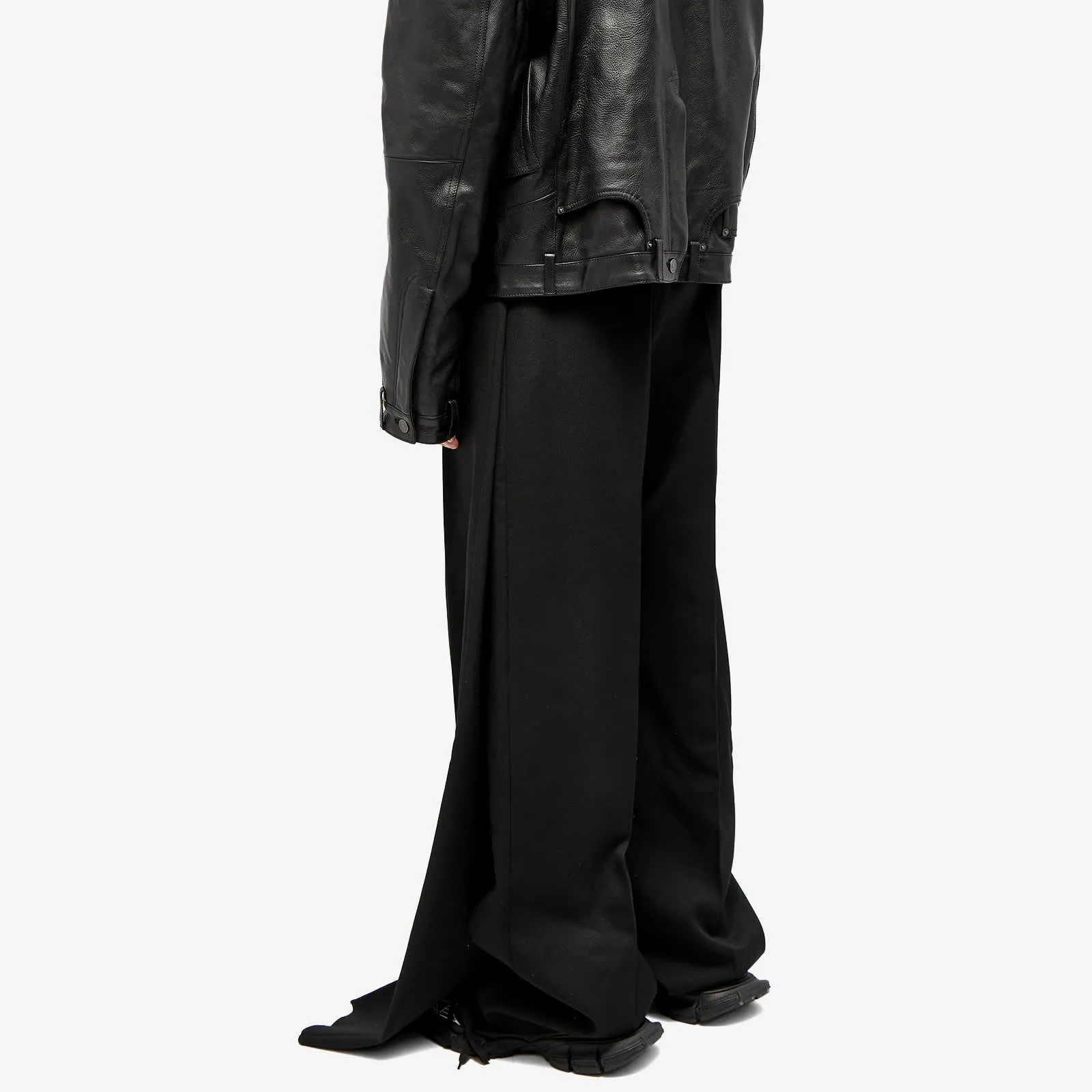 Balenciaga Runway Double Front Tailored Pant, black