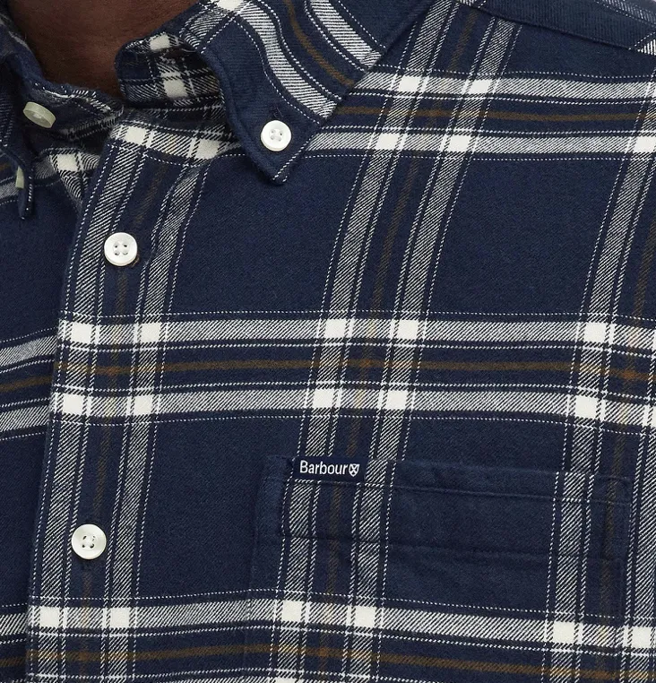Barbour Bromley Tailored Shirt Navy Plaid