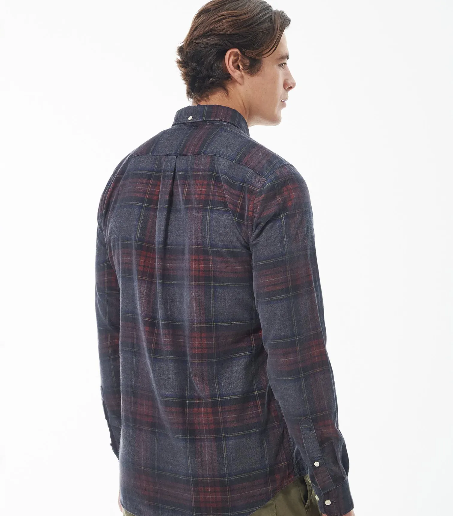 Barbour Southfield Tailored Fine Cord Shirt Grey Plaid