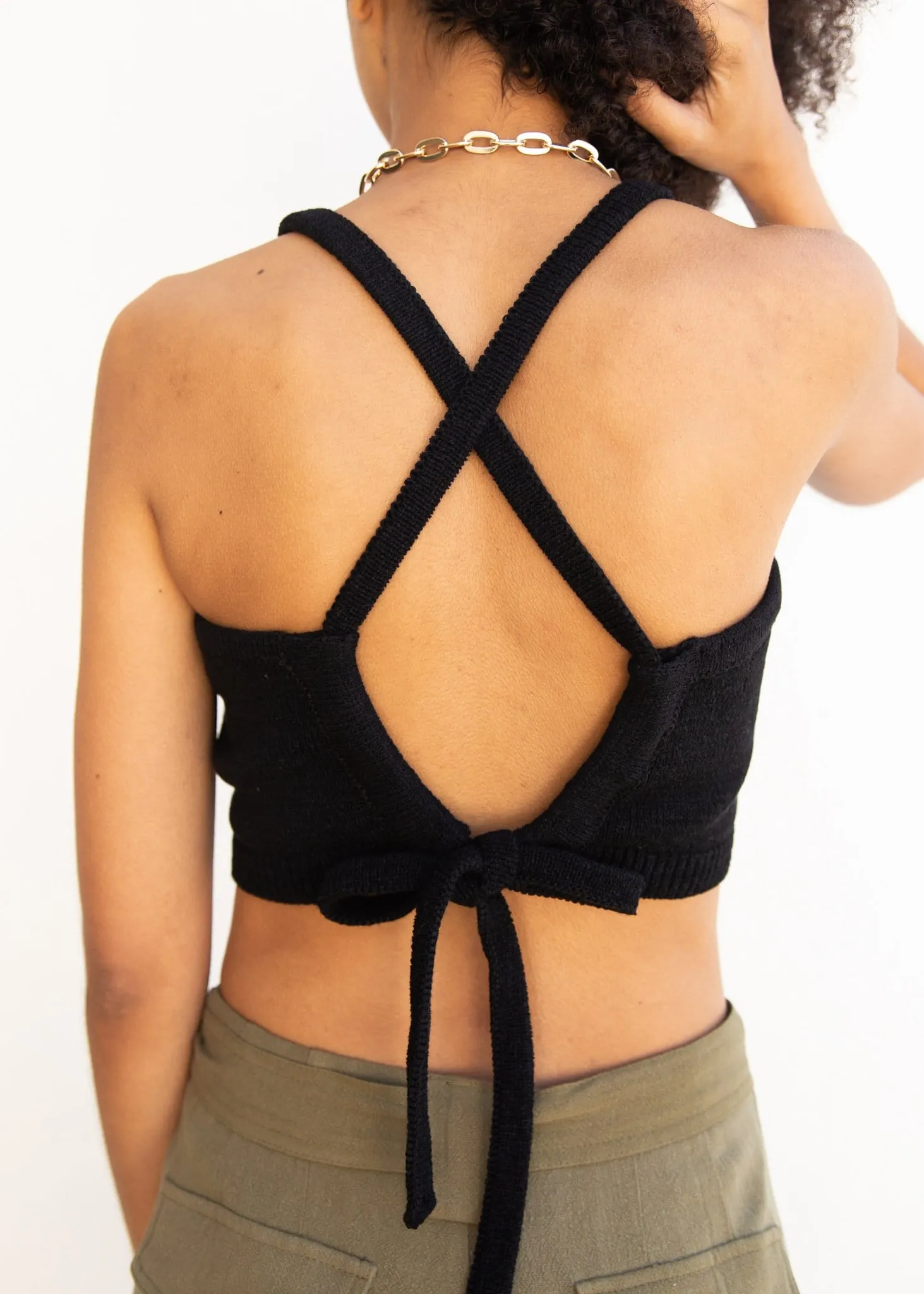 Beaufort Knit Crop Tank - Black