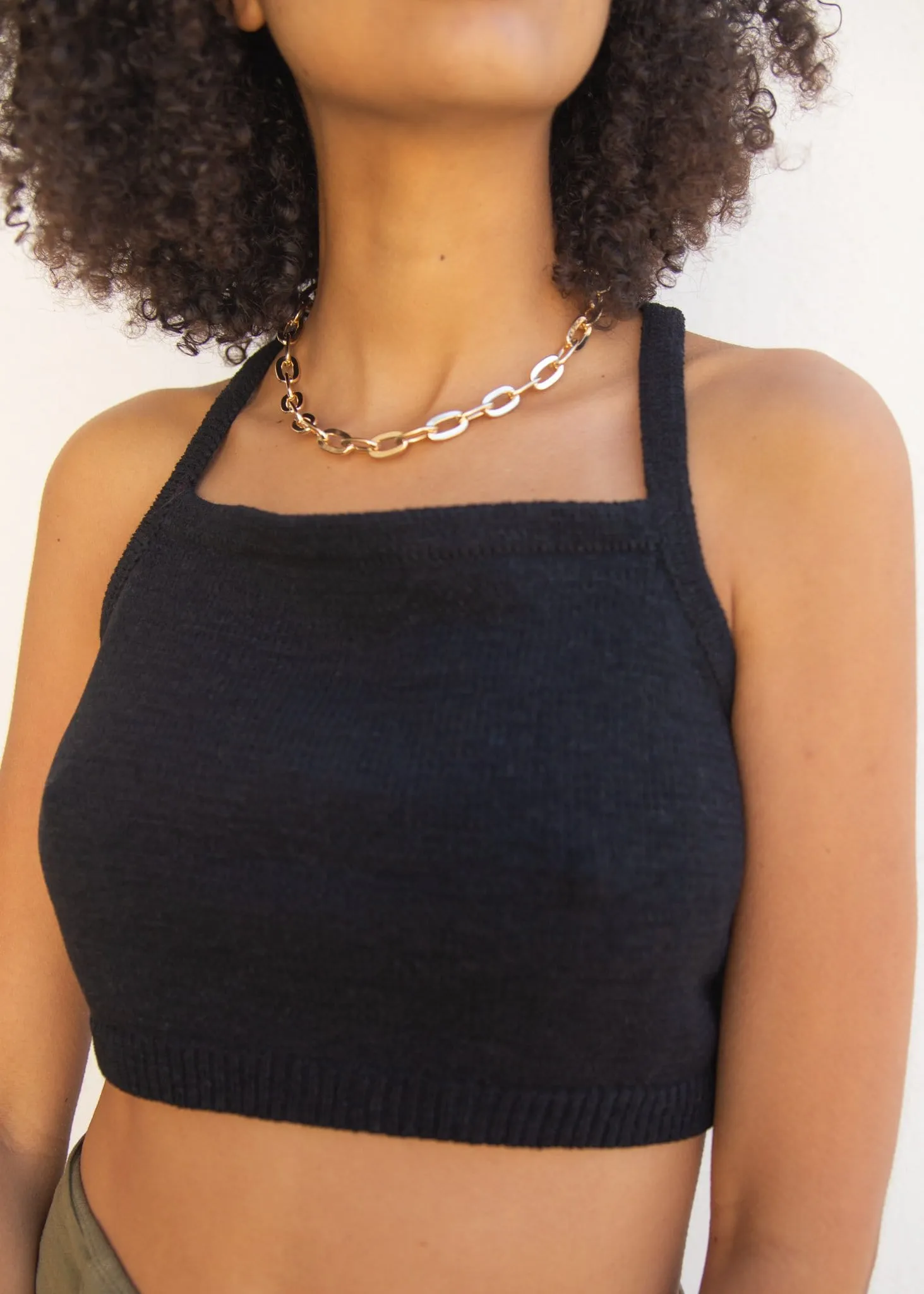 Beaufort Knit Crop Tank - Black
