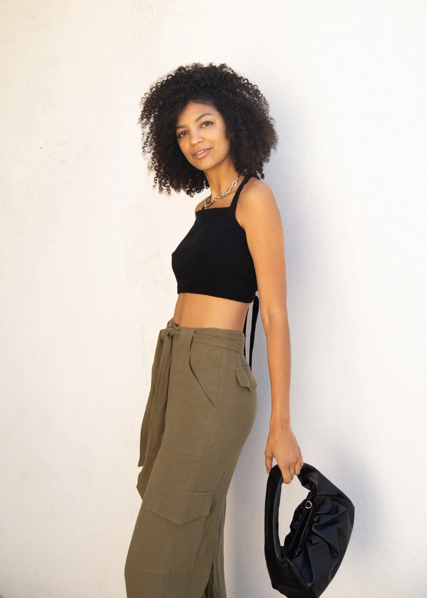 Beaufort Knit Crop Tank - Black