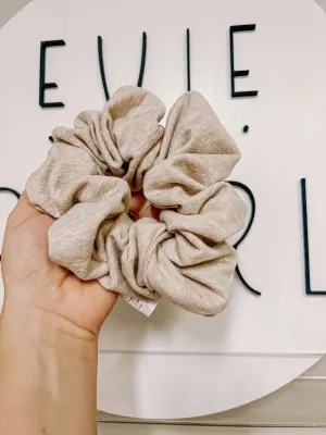 Beige Knit Oversized Scrunchy