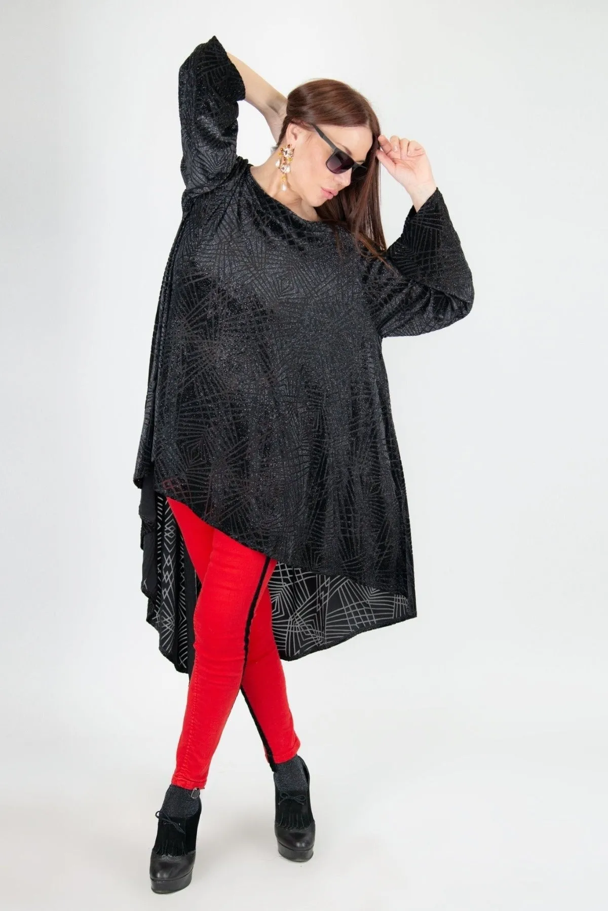 BELINDA Black Velvet Tunic ON SALE