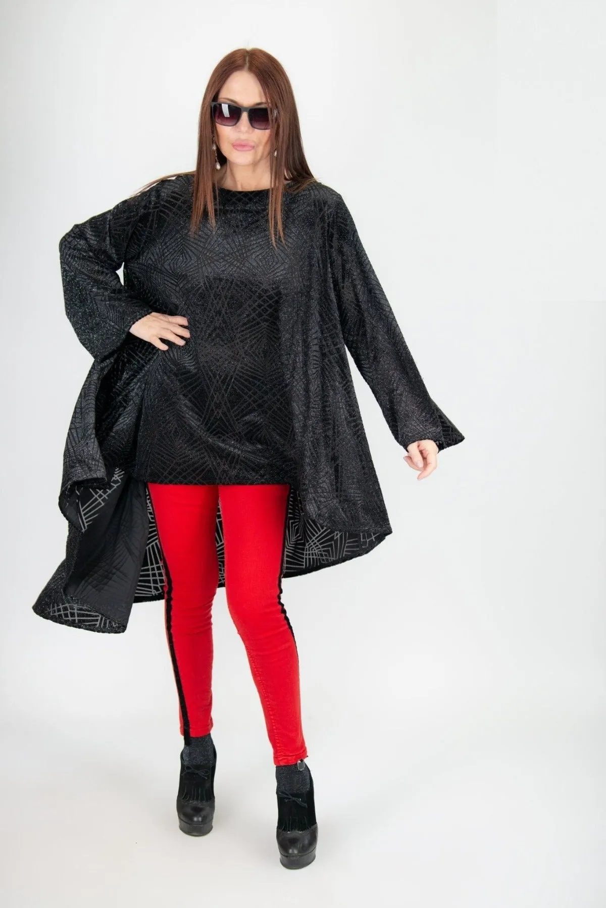 BELINDA Black Velvet Tunic ON SALE