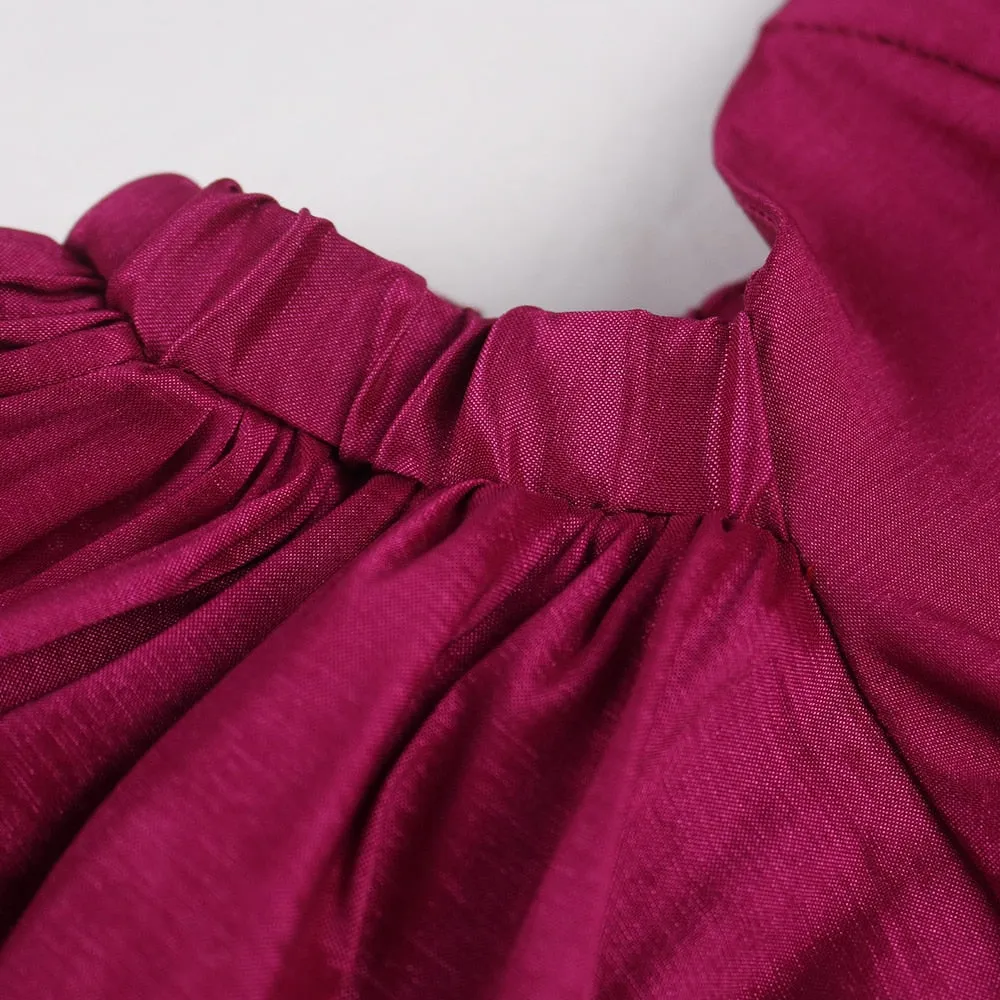 Big Puff Off Shoulder Sleeve Pencil Bodycon Dress