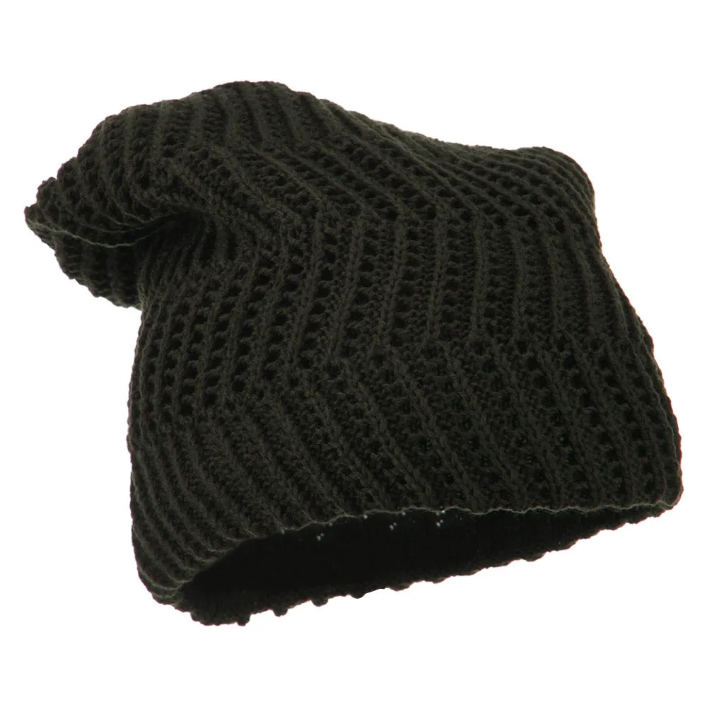 Big Size Zig Zag Vintage Reversible Beanie