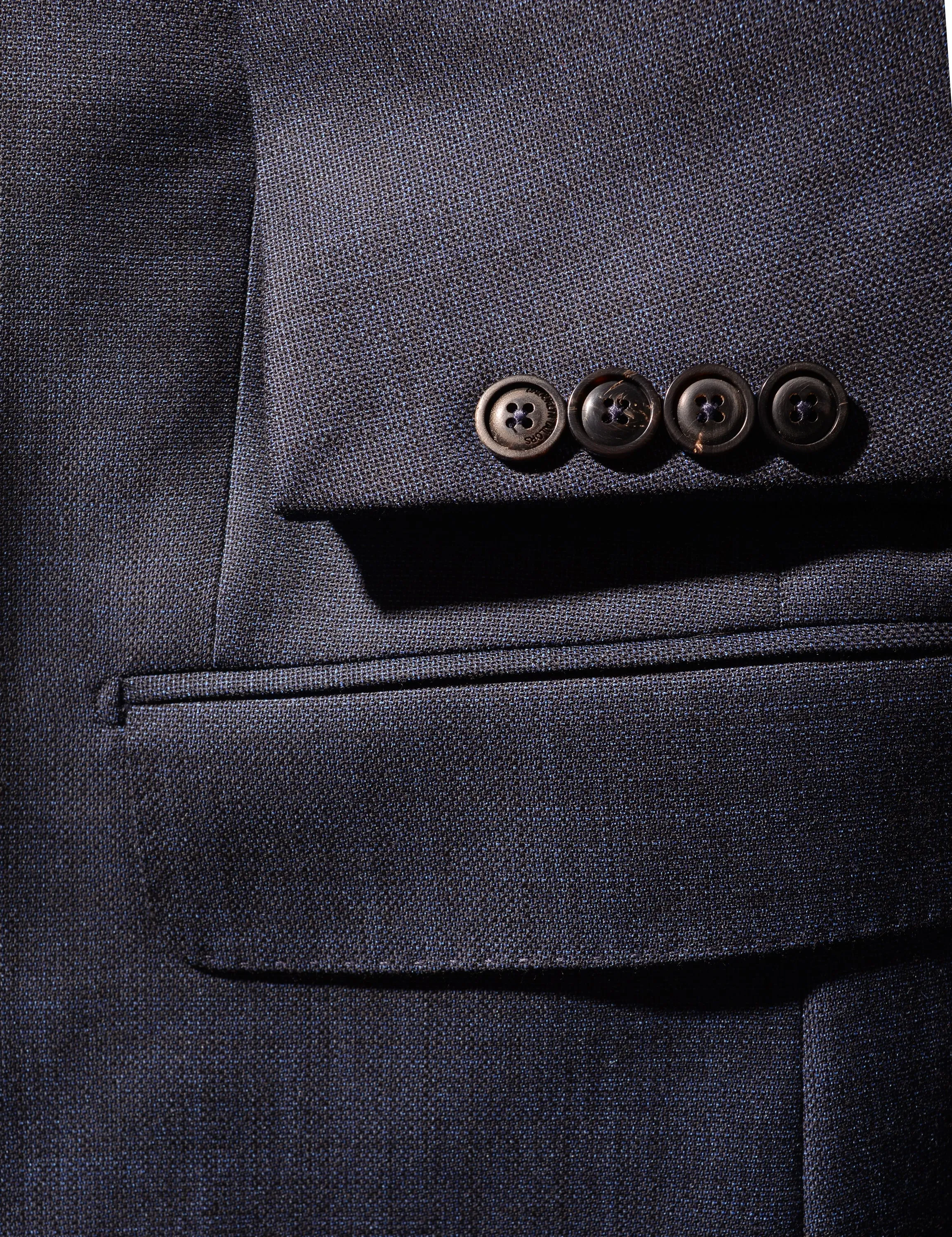 BKT50 Tailored Jacket in Textured Wool - Deep Sea