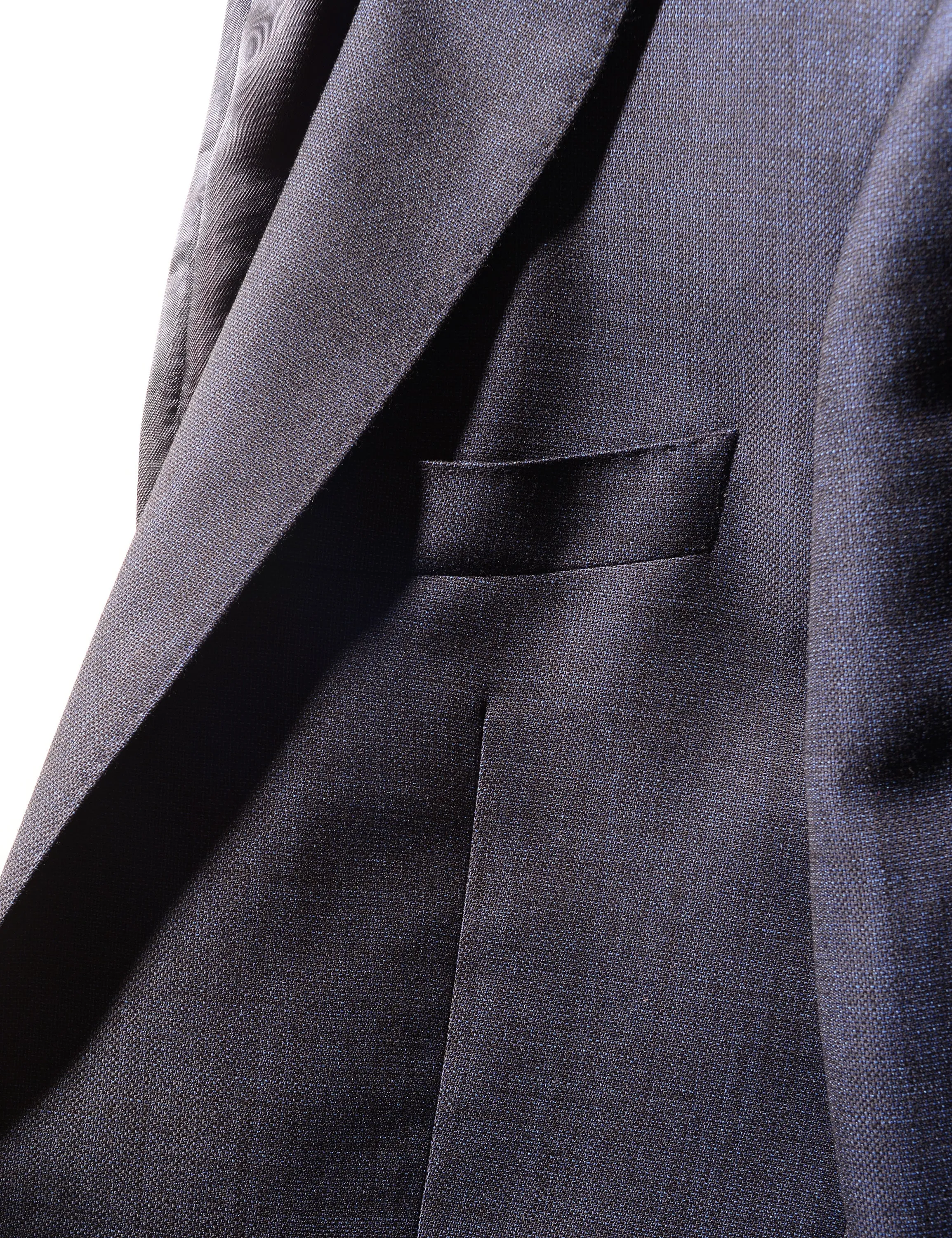 BKT50 Tailored Jacket in Textured Wool - Deep Sea
