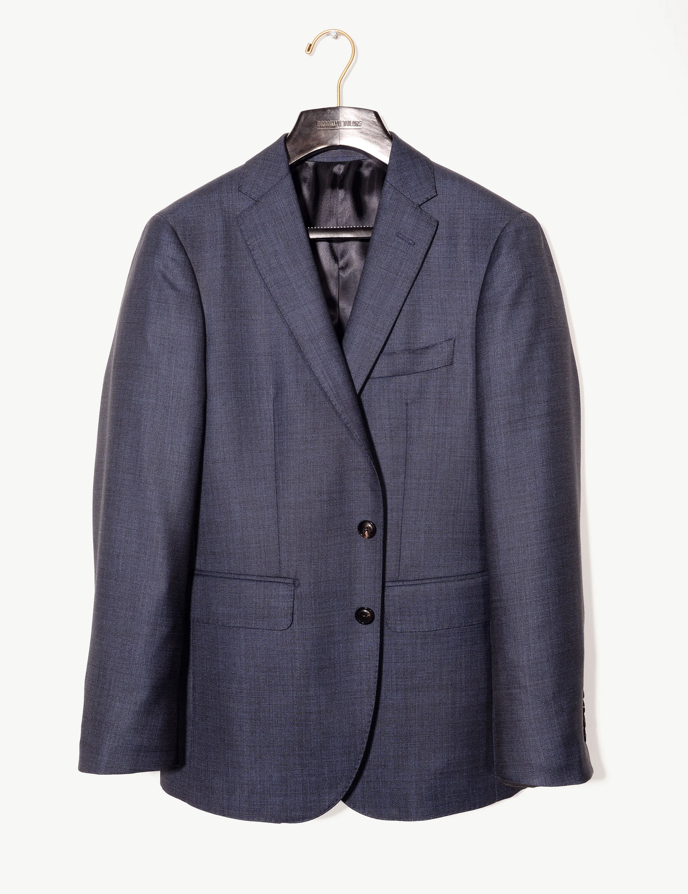 BKT50 Tailored Jacket in Textured Wool - Deep Sea