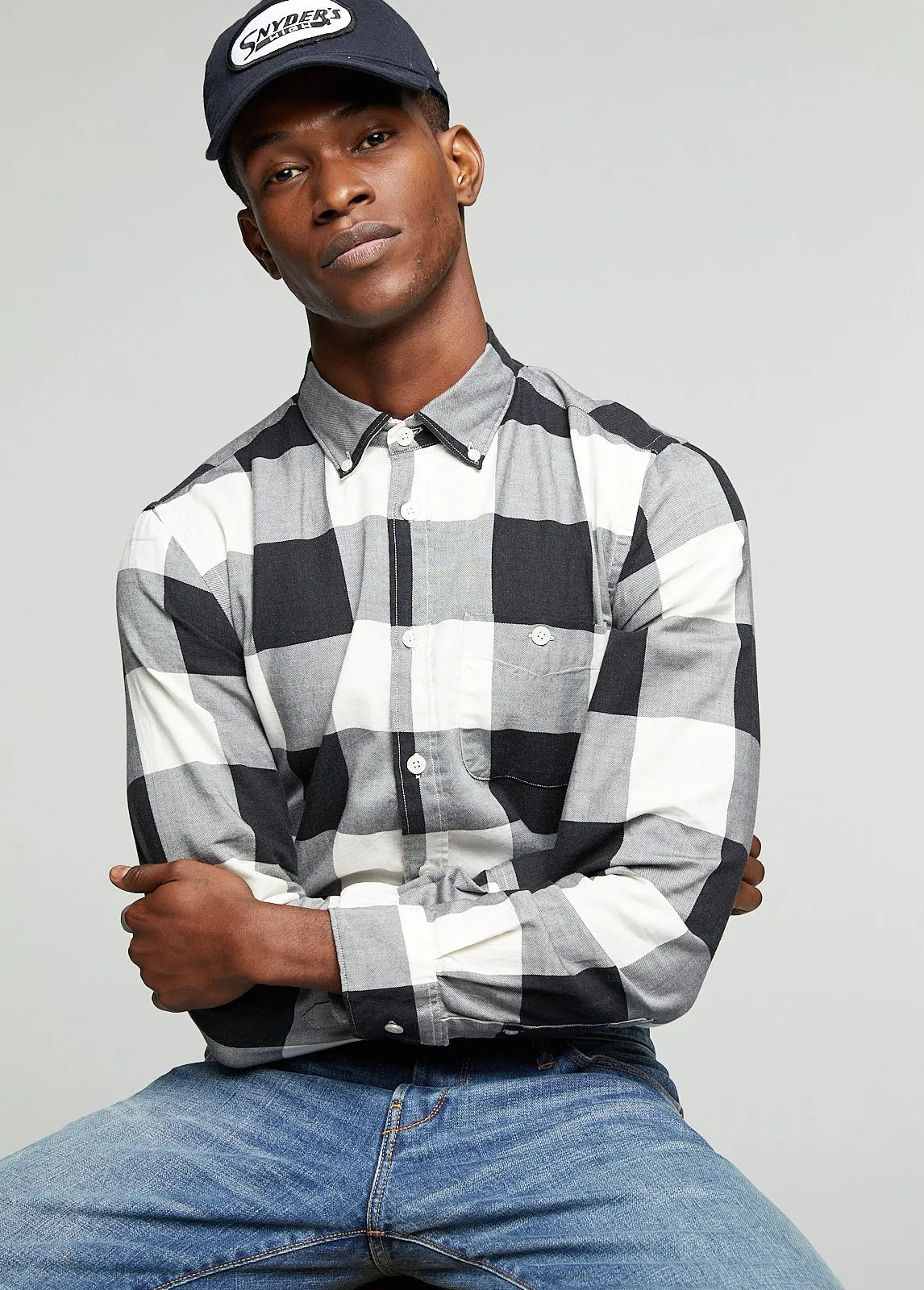 Black and White Check Portuguese Flannel Shirt
