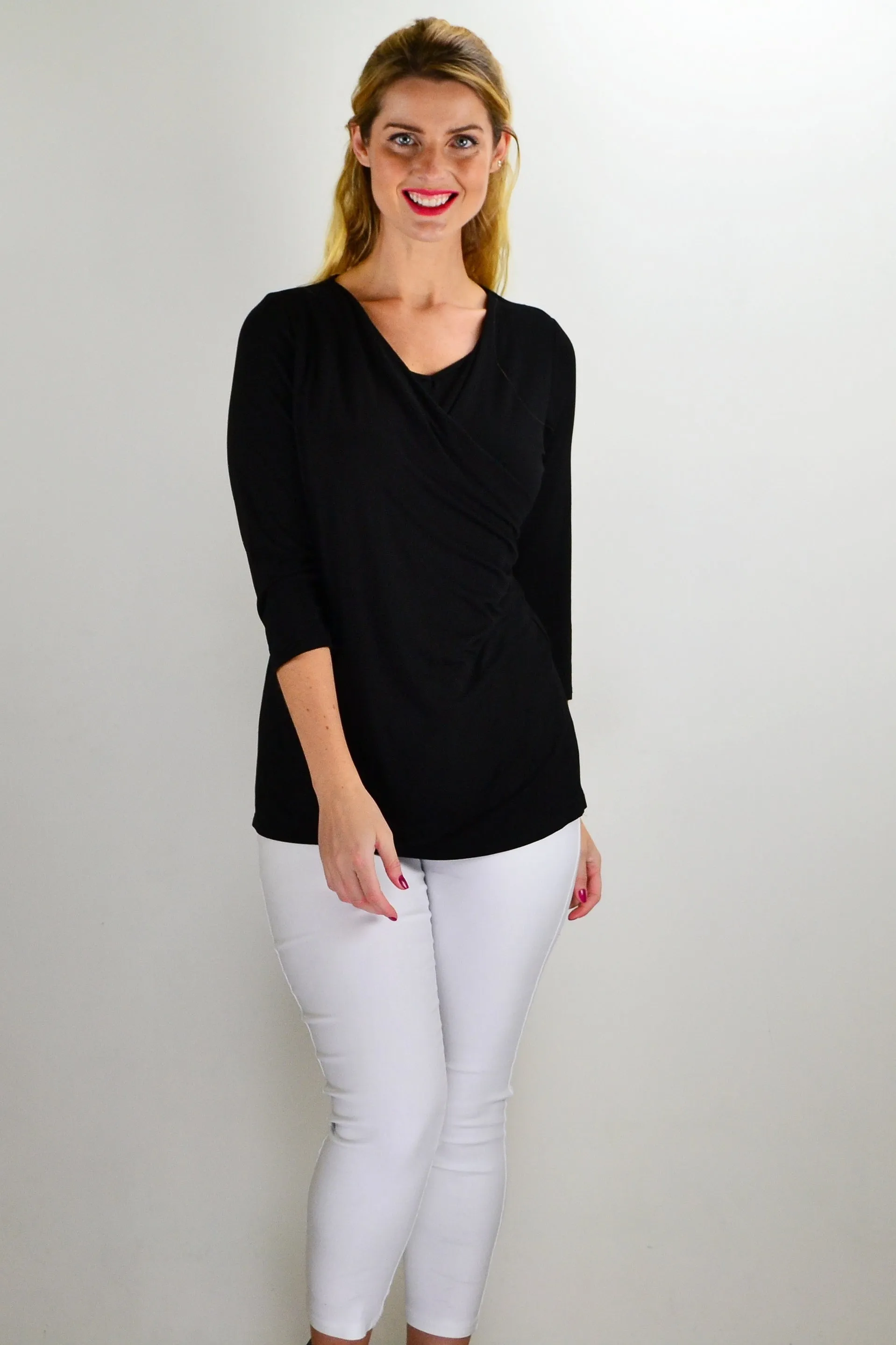 Black Bamboo Jersey Tunic Top