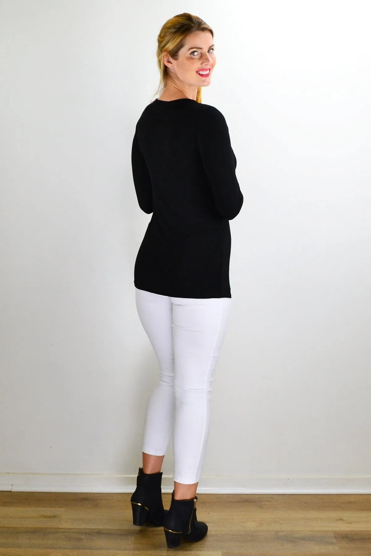 Black Bamboo Jersey Tunic Top