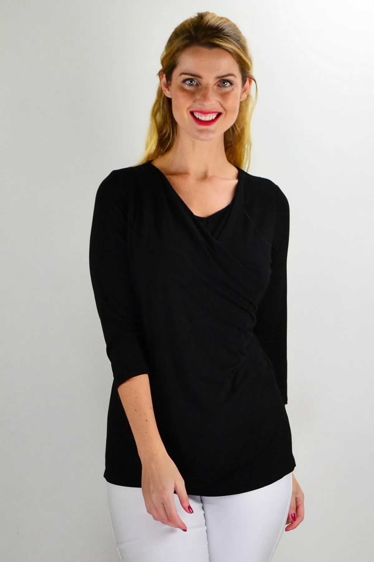 Black Bamboo Jersey Tunic Top