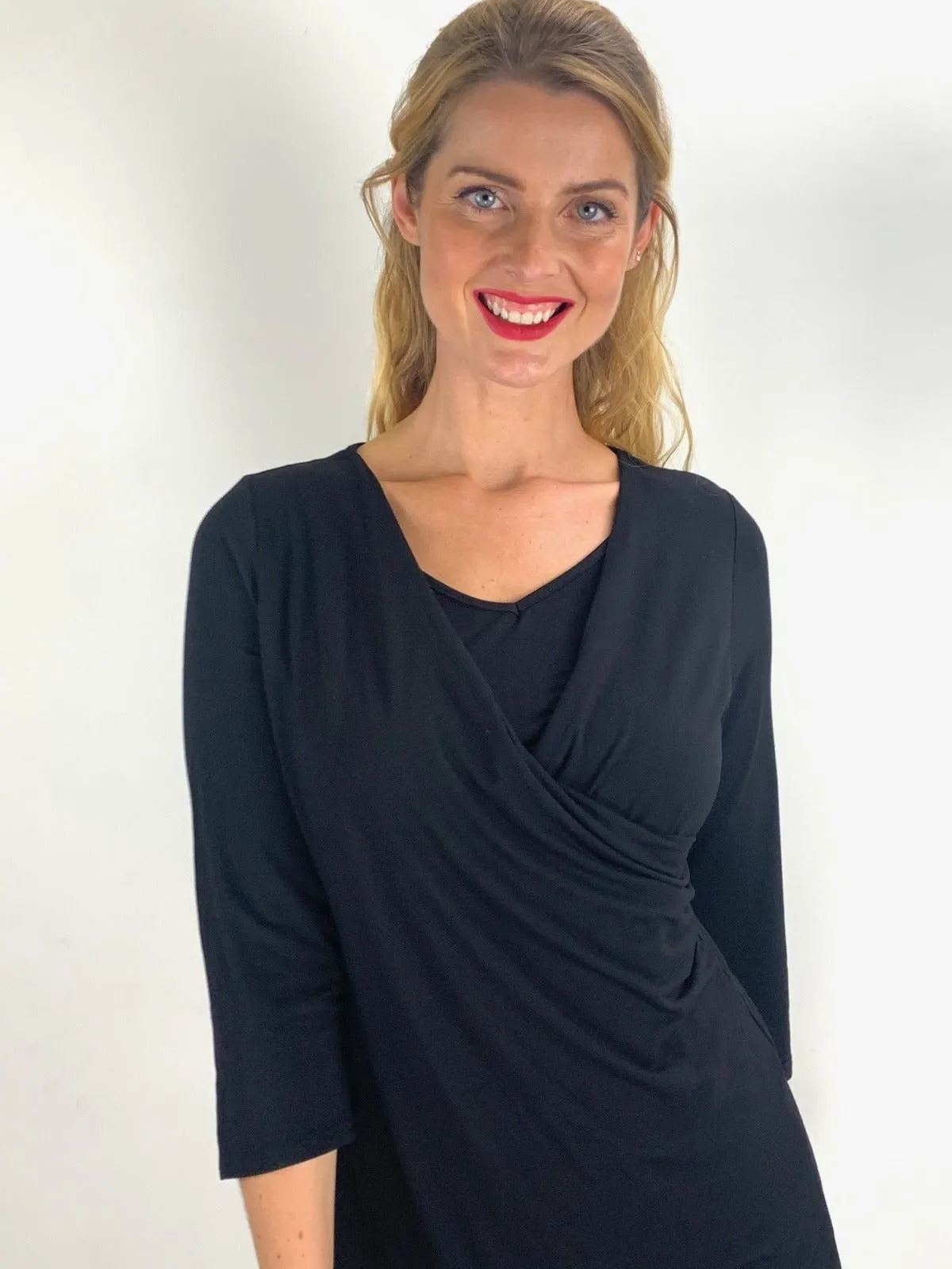 Black Bamboo Jersey Tunic Top
