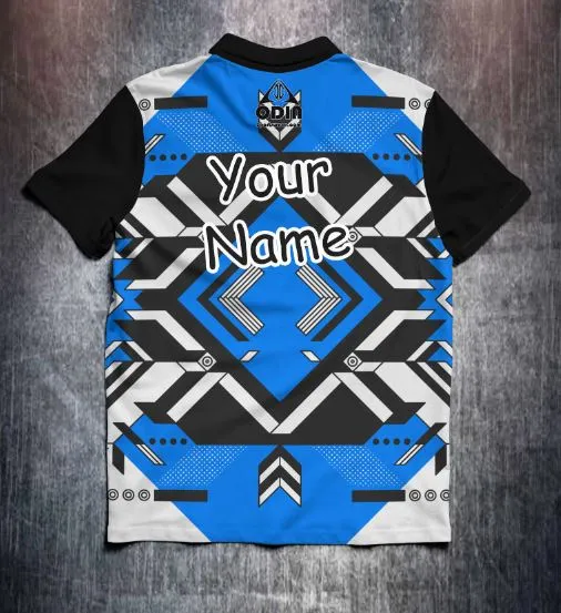 Black Blue White Technical design shirt