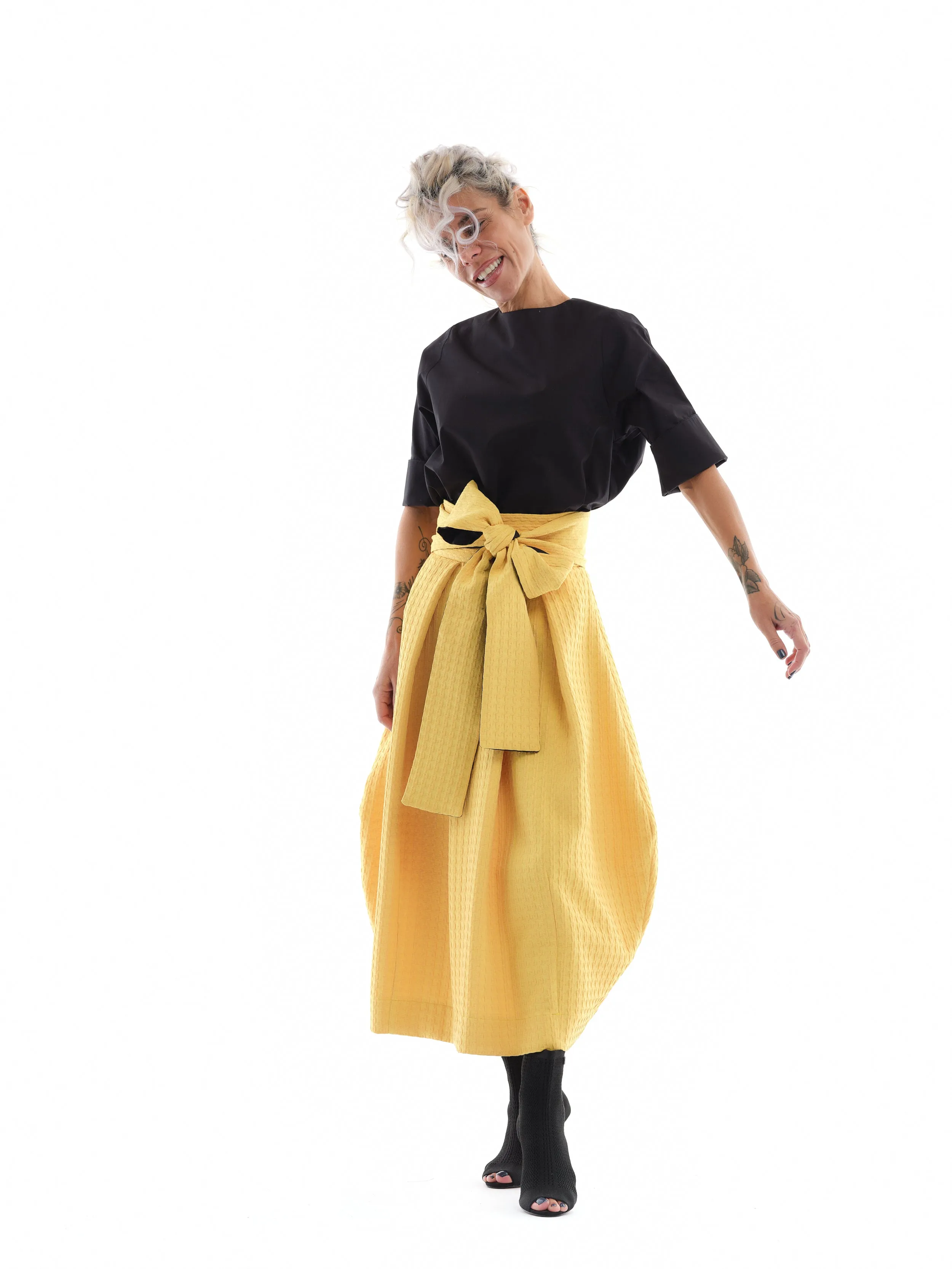 Black Cotton Shirt with side Slits
