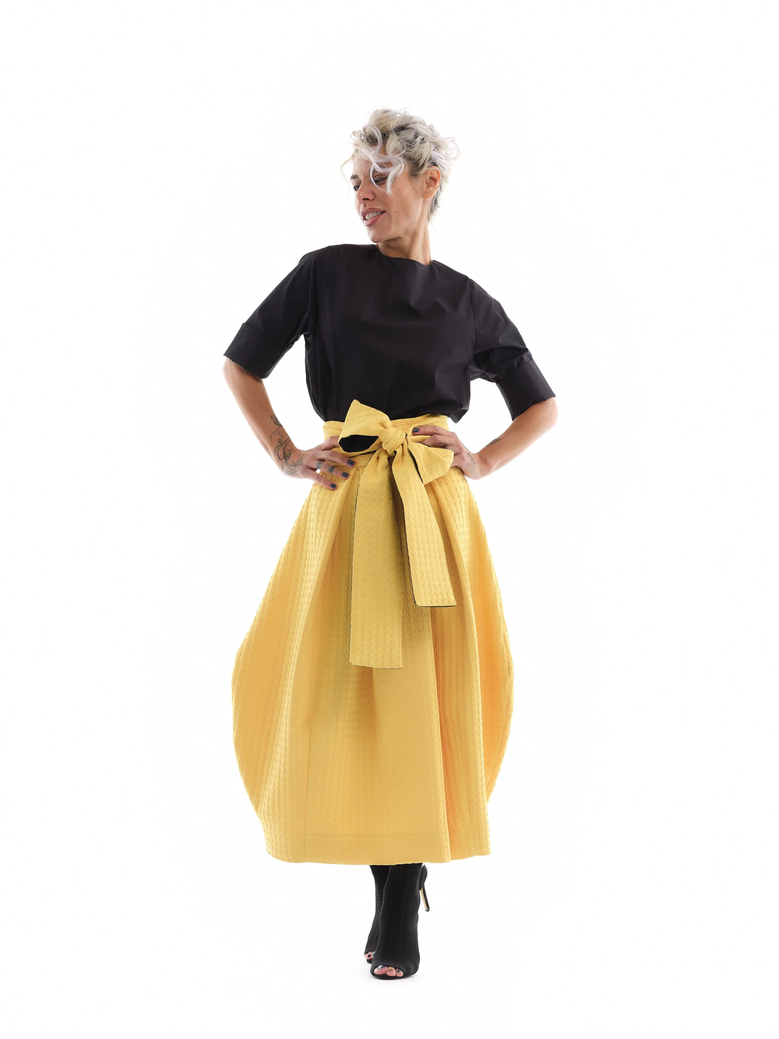 Black Cotton Shirt with side Slits