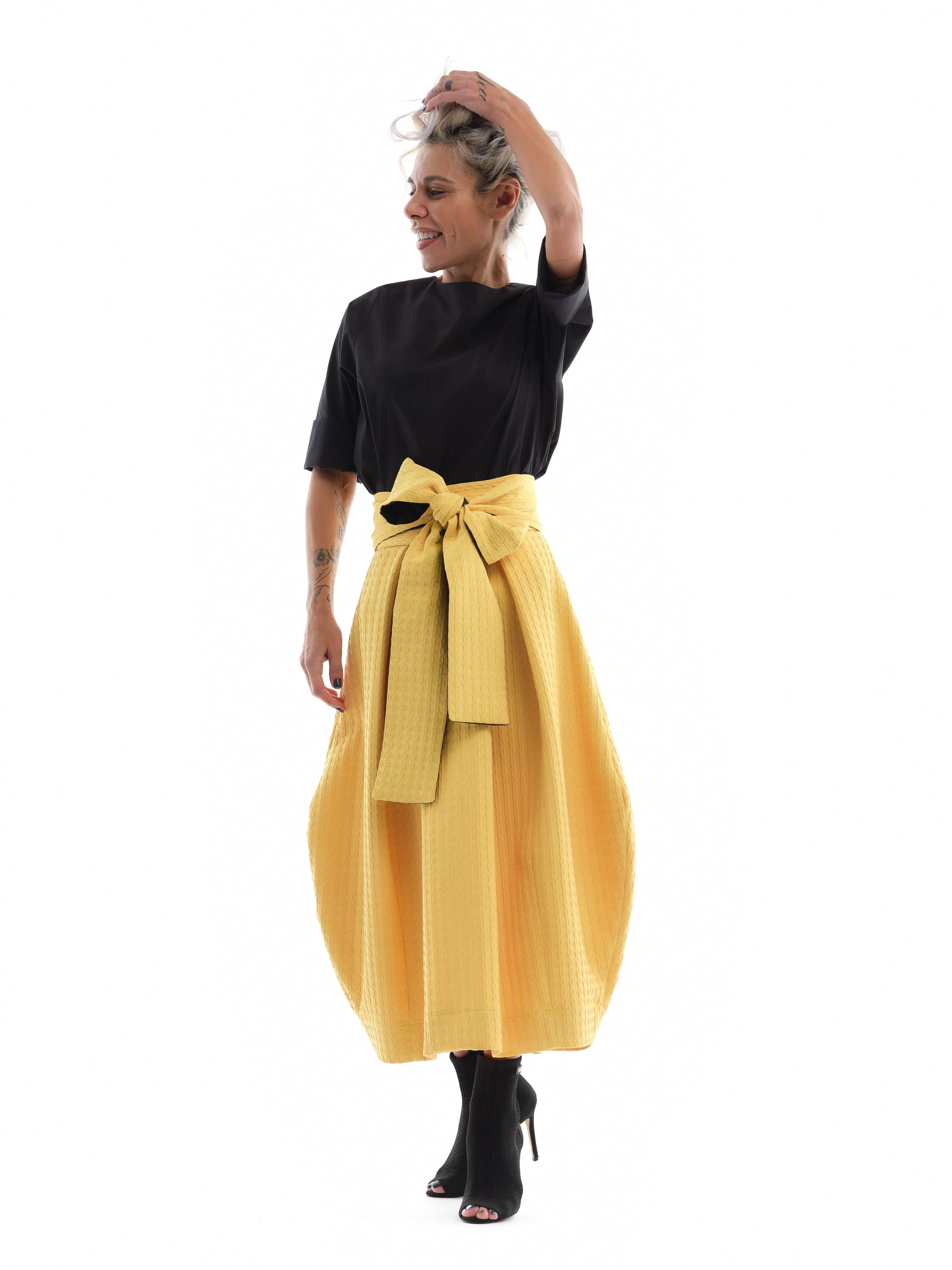 Black Cotton Shirt with side Slits