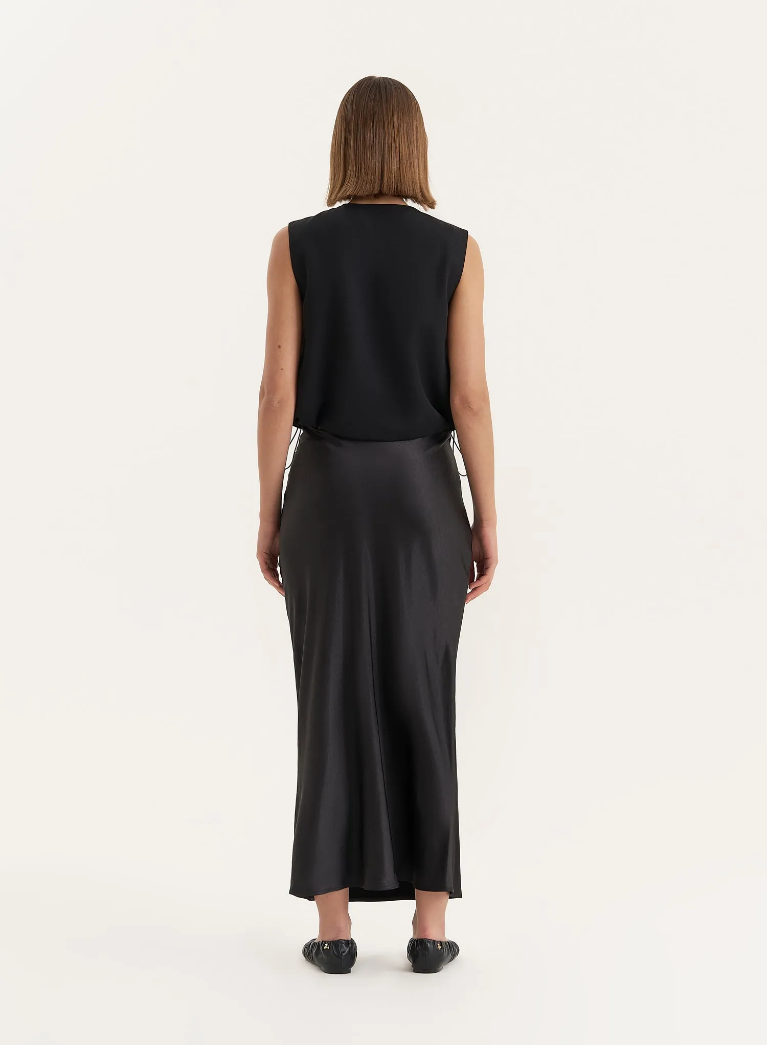 Black Drawstring Gilet- Sei