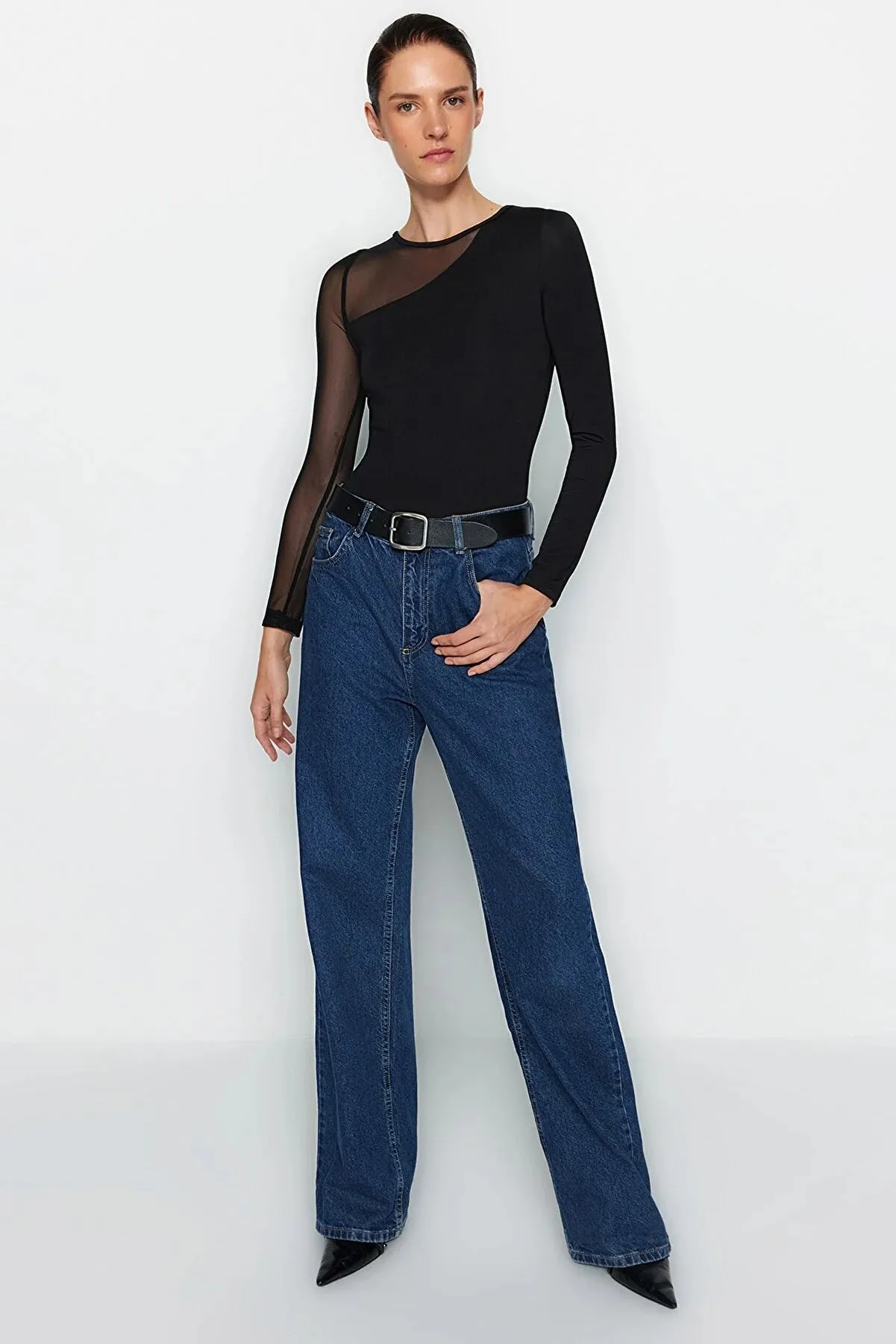 black sheer bodysuit