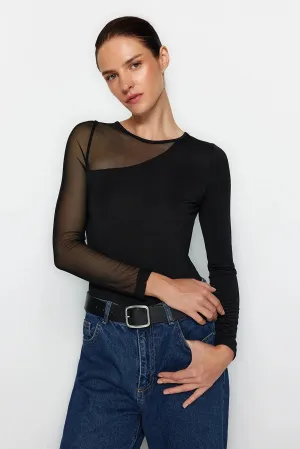black sheer bodysuit