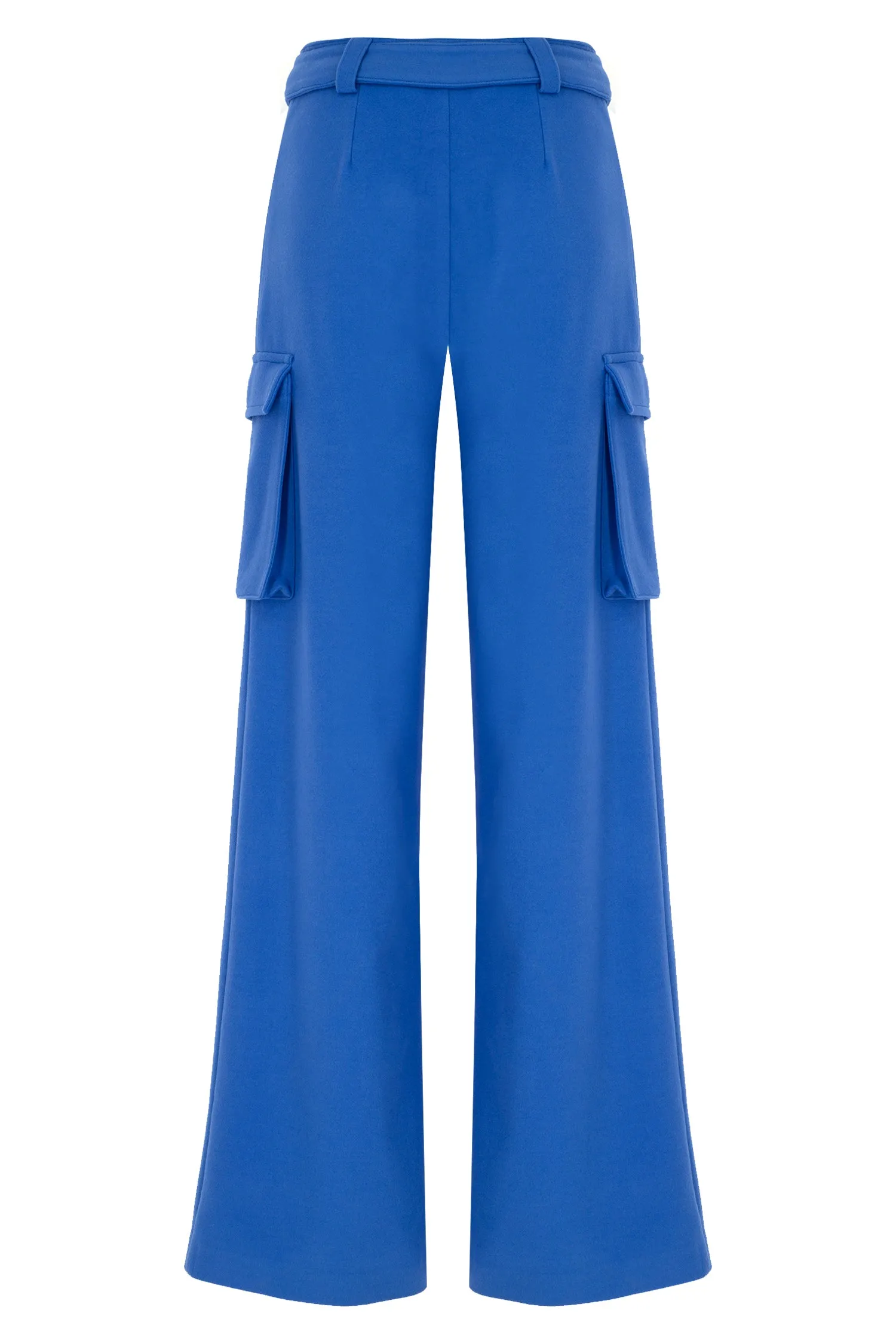 BLUE CACHET POCKET DETAILED PANT WITH TIE DETAIL