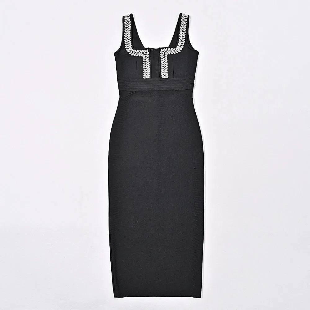 Blue Rhinestone Bandage bodycon Dress