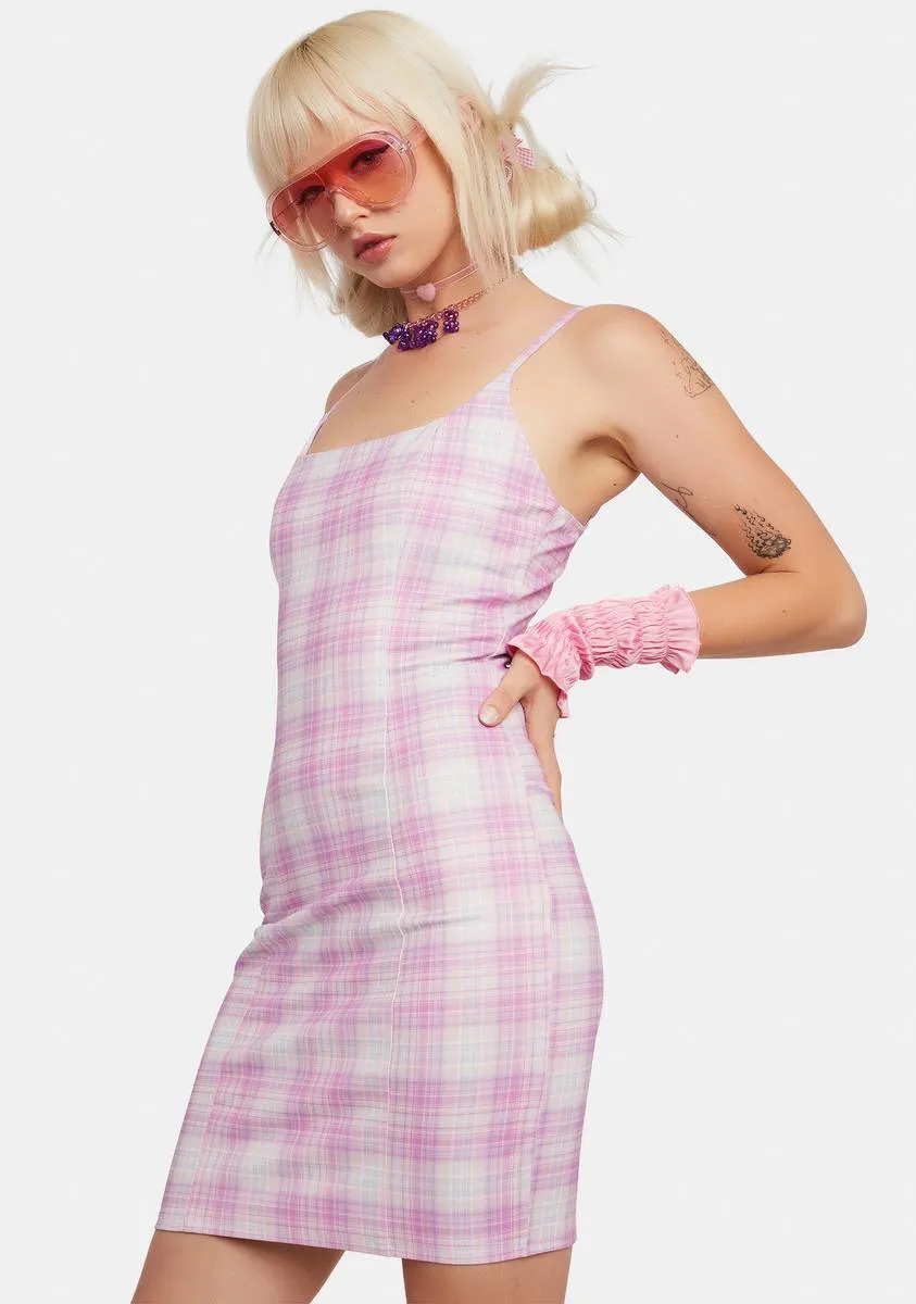 Blush Back 2 School Baddie Plaid Bodycon Dress