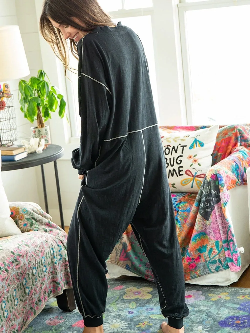 Bohemian Hooded Maxi Dress with Contrast Stitch