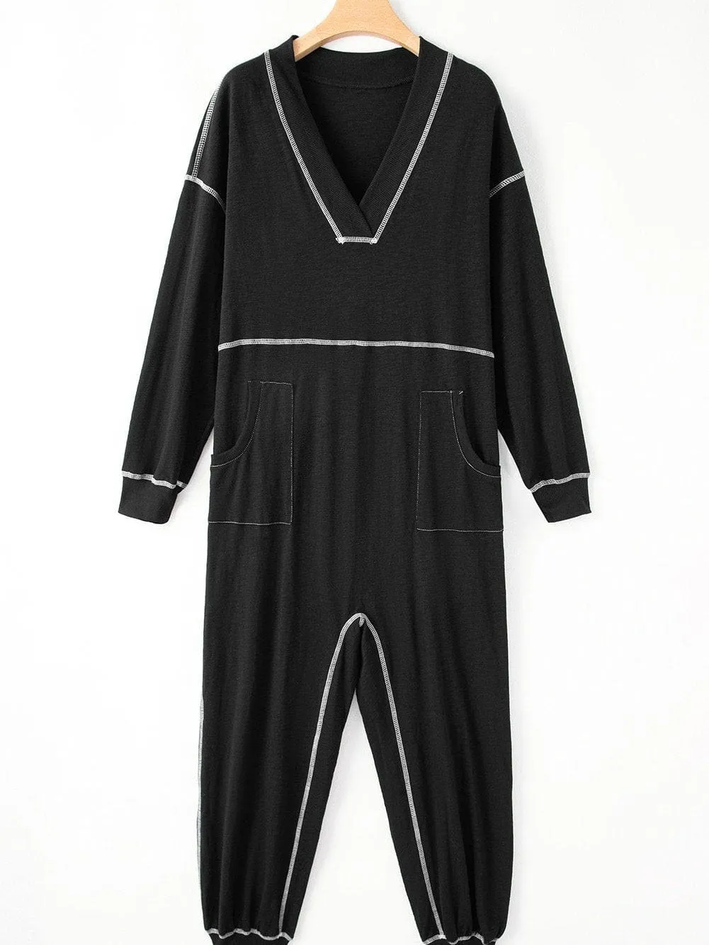 Bohemian Hooded Maxi Dress with Contrast Stitch