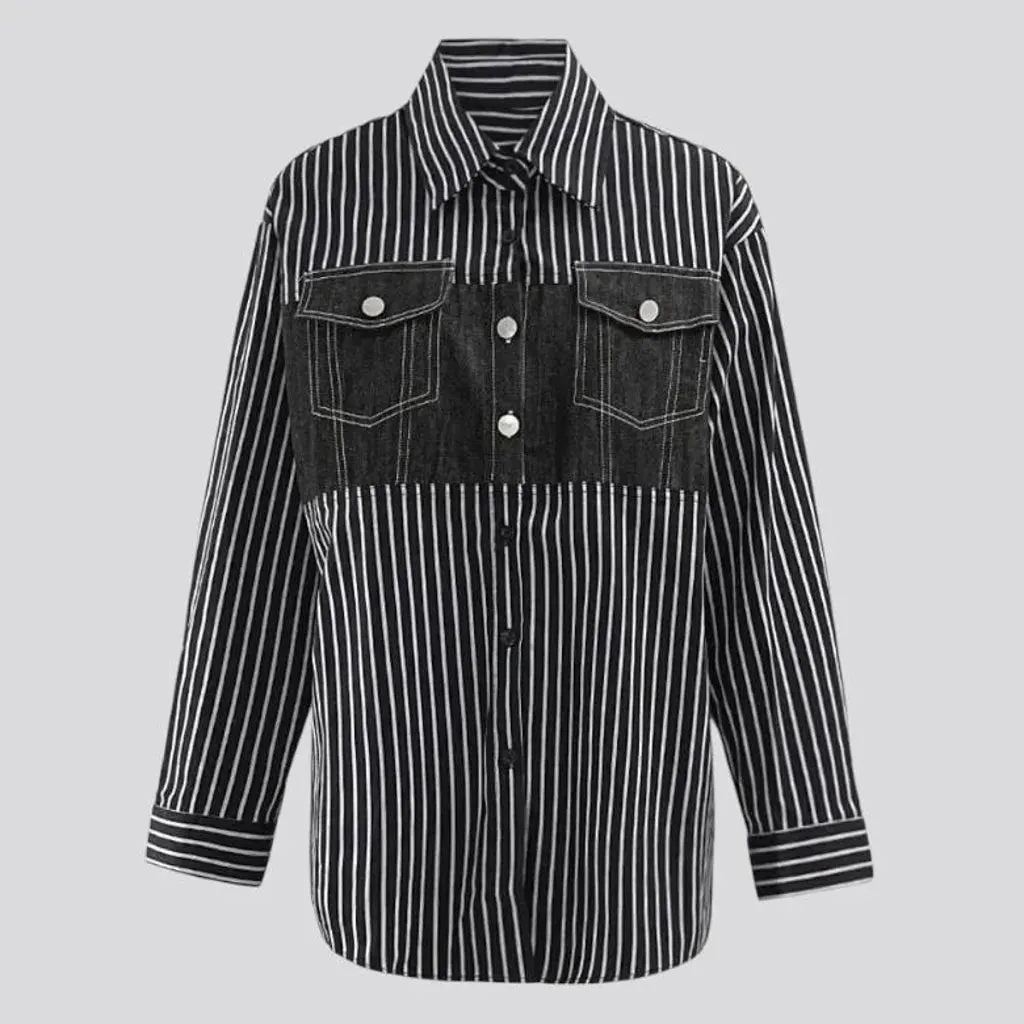 Boho chic denim shirt for ladies