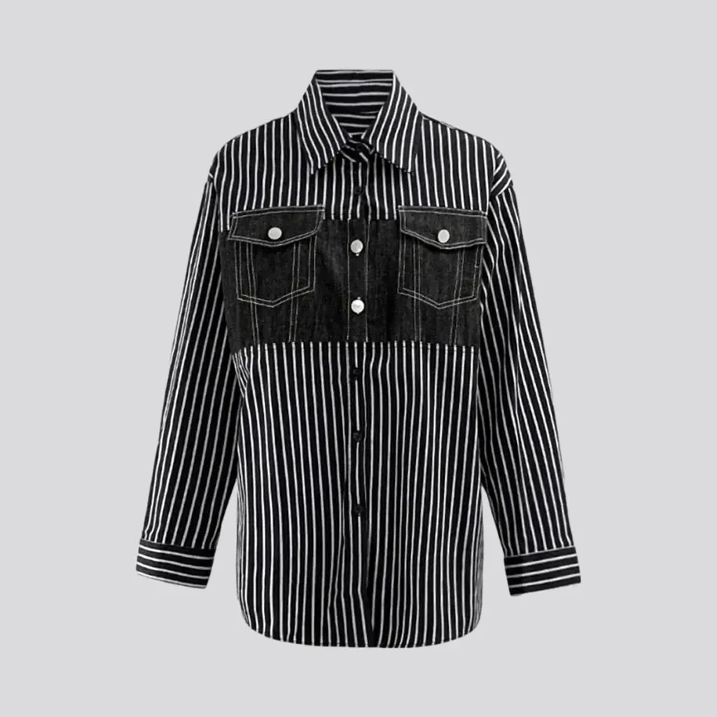 Boho chic denim shirt for ladies