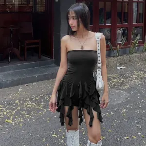 Bonnyshow Sheily Strapless Ruffle Dress