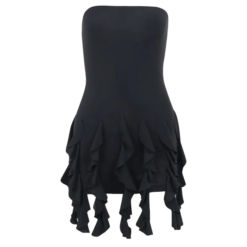 Bonnyshow Sheily Strapless Ruffle Dress