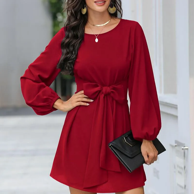 Bow Tie Waist Short Dress