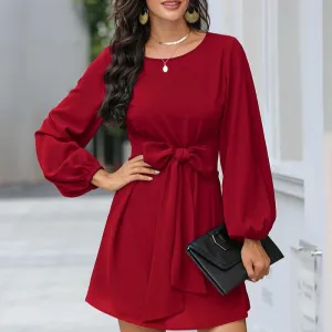 Bow Tie Waist Short Dress