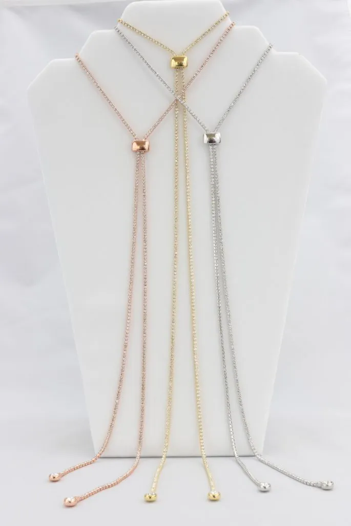 Box-snake chain necklace with inlaid diamond-like cubic zirconia stones