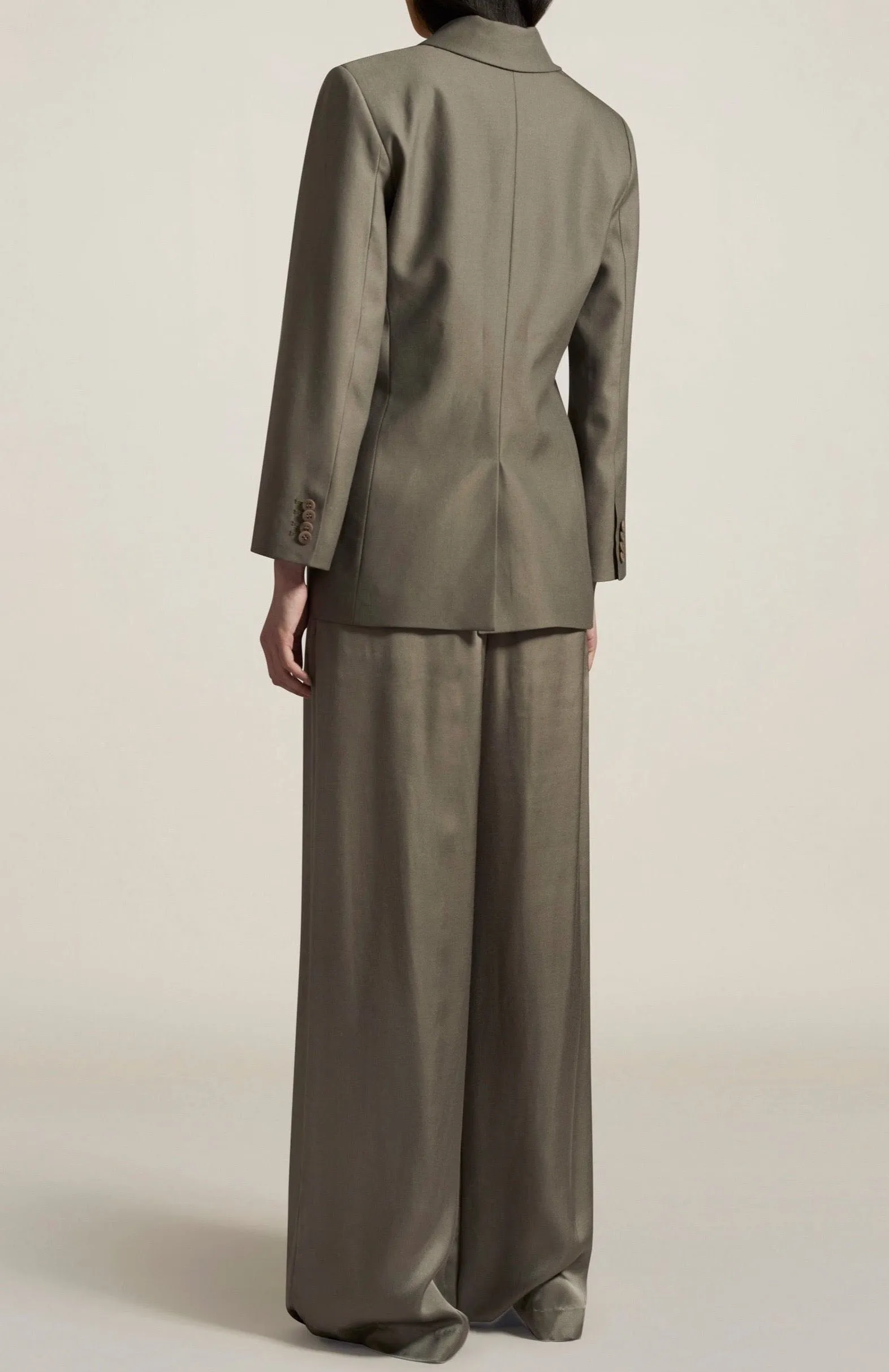 Boxy Tuxedo Blazer, Sage