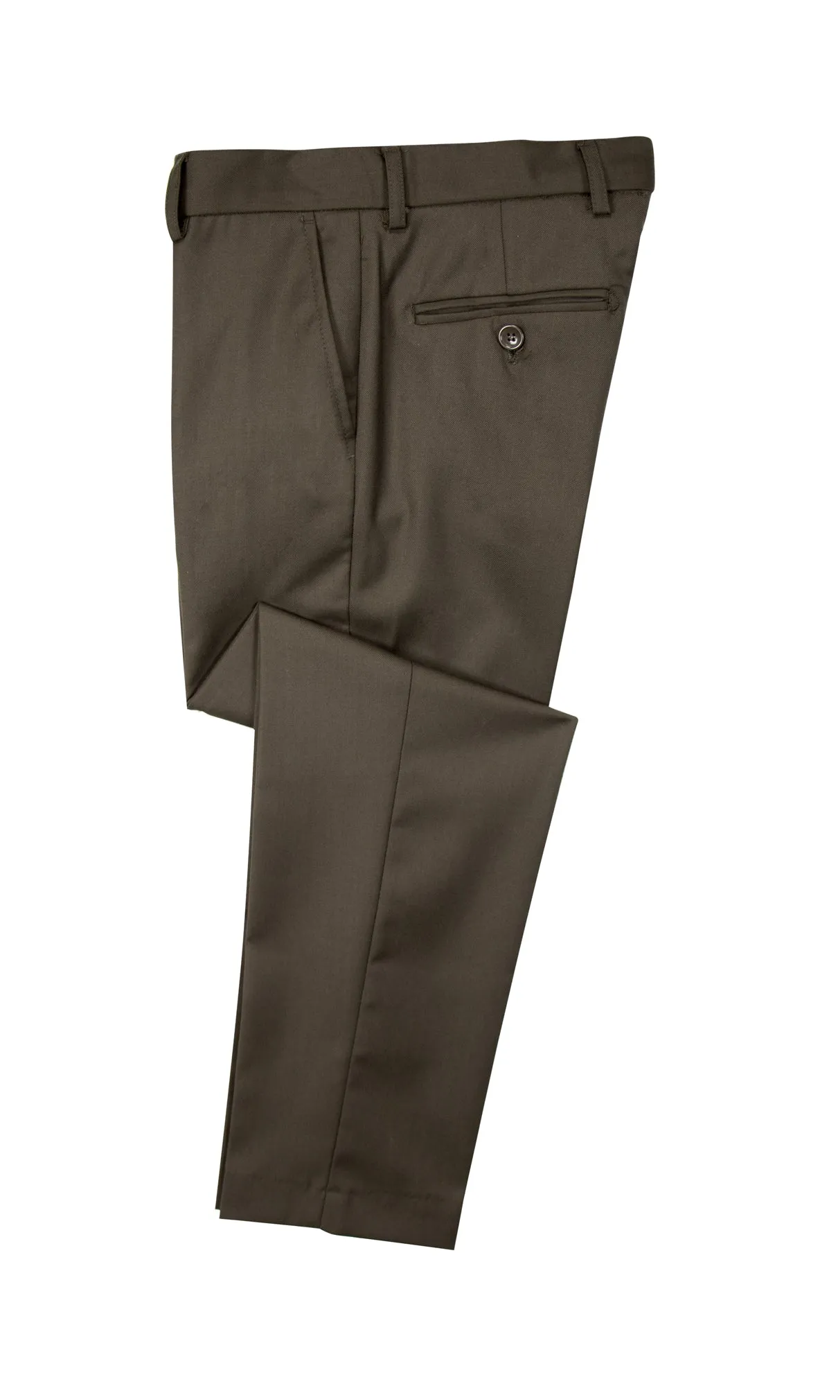 Boys' Brown Flat Front Dress Pants
